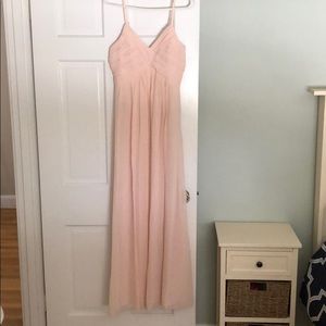 Floor length blush dress